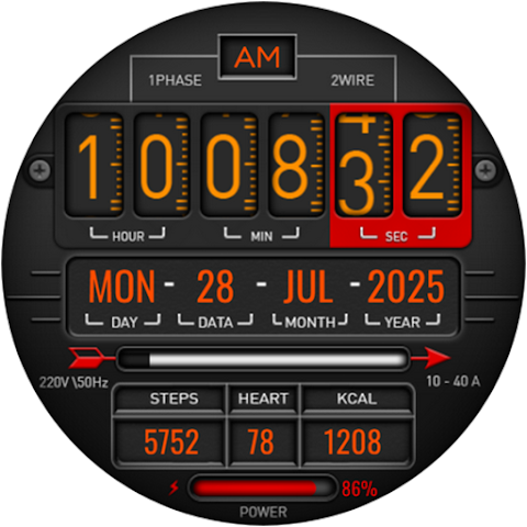 Digital Fliptime Watch face screenshot
