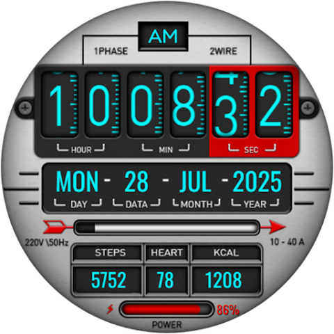Digital Fliptime Watch face screenshot