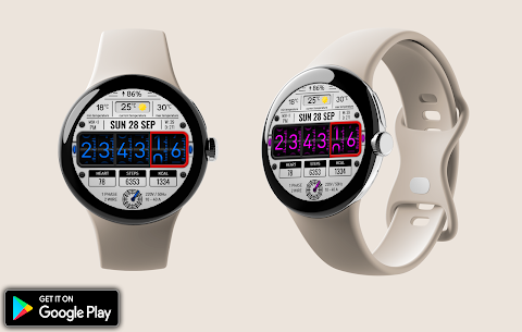 Digital RetroFlip Watch face screenshot