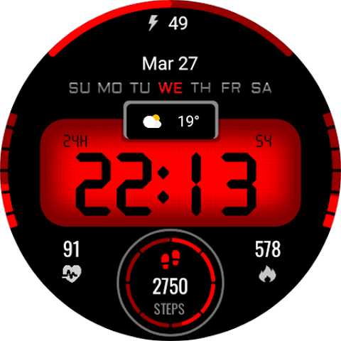 Digital sport color WatchFace screenshot