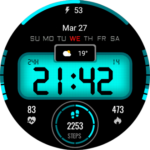 Digital sport color WatchFace screenshot
