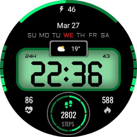Digital sport color WatchFace screenshot