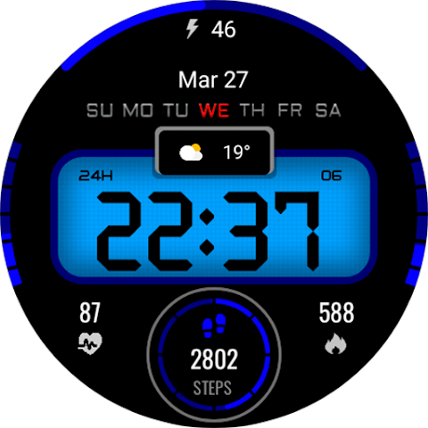 Digital sport color WatchFace screenshot