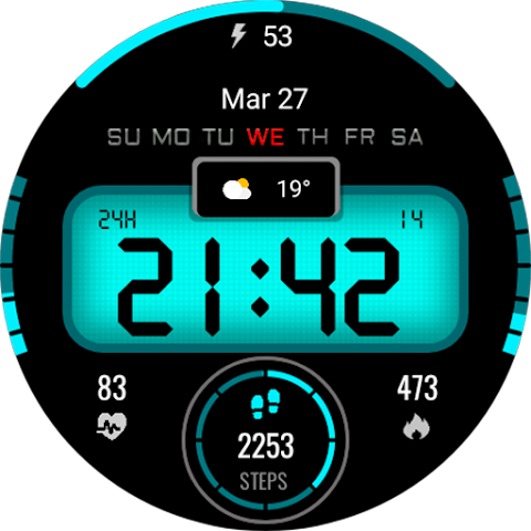 Digital sport color WatchFace screenshot