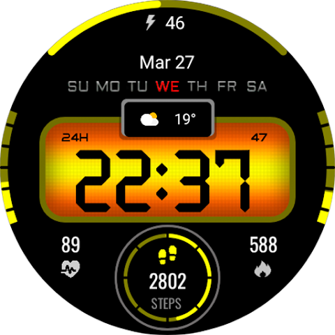 Digital sport color WatchFace screenshot