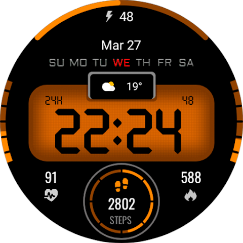 Digital sport color WatchFace screenshot