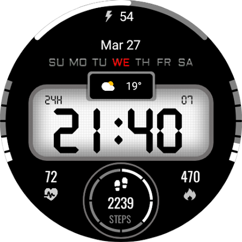 Digital sport color WatchFace screenshot