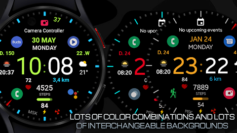 Black practical MOD Watch face screenshot