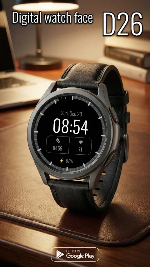 Digital watch face D26 screenshot