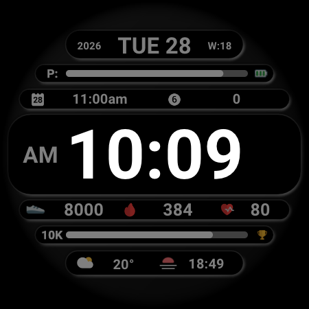 DADAM129: Digital Watch Face screenshot