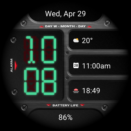 DADAM130: Digital Watch Face screenshot