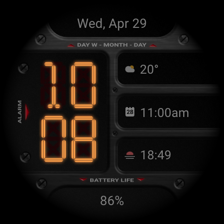 DADAM130: Digital Watch Face screenshot
