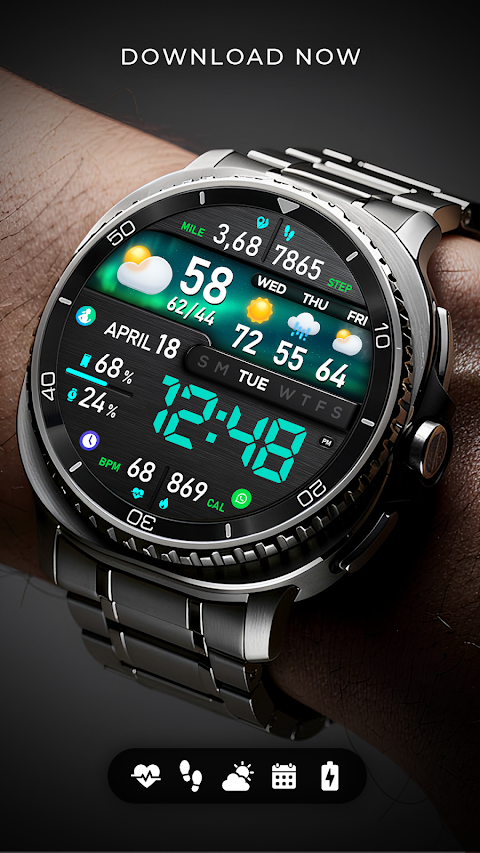 PER8 Digital Watch Face screenshot
