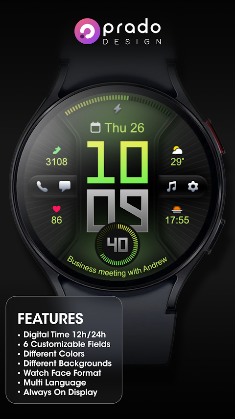 PRADO 78 Digital Watch Face screenshot