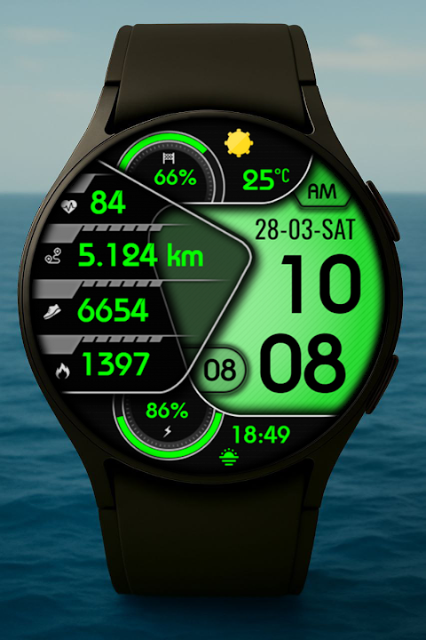 Vagan Digital Watch Face screenshot