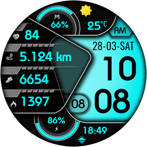 Vagan Digital Watch Face screenshot