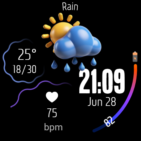 Digital Watchface Weather 3D screenshot