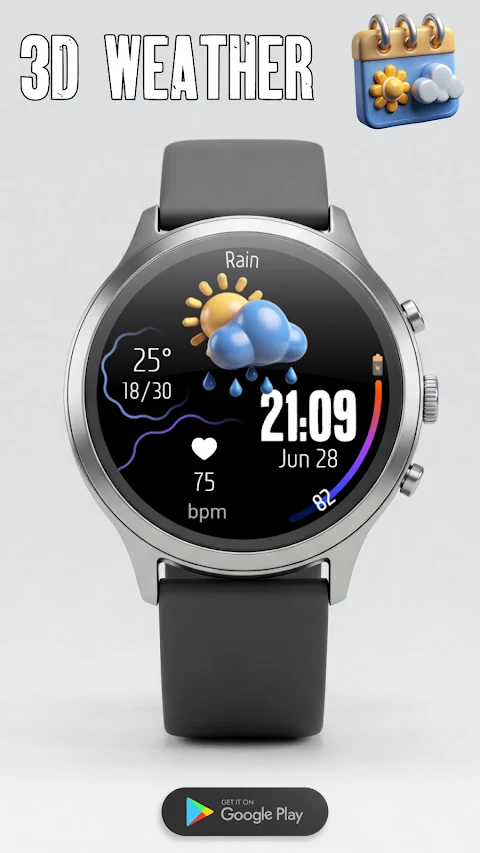 Digital Watchface Weather 3D screenshot