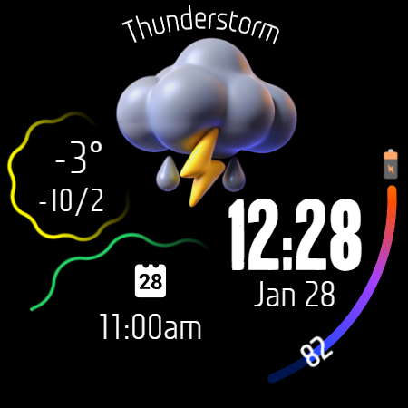 Digital Watchface Weather 3D screenshot