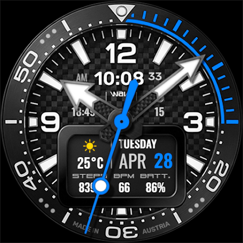 WAW044 Carbon Diver Watch Face screenshot