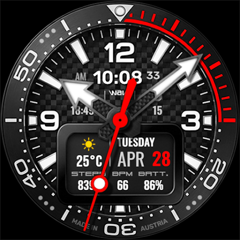 WAW044 Carbon Diver Watch Face screenshot