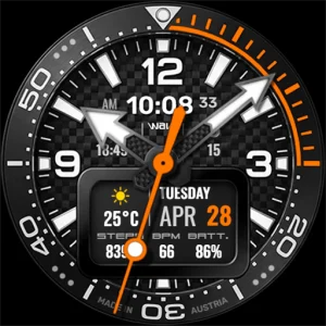 WAW044 Carbon Diver Watch Face