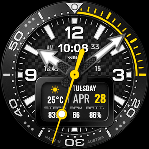 WAW044 Carbon Diver Watch Face screenshot