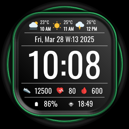 DADAM102: Digital Watch Face screenshot