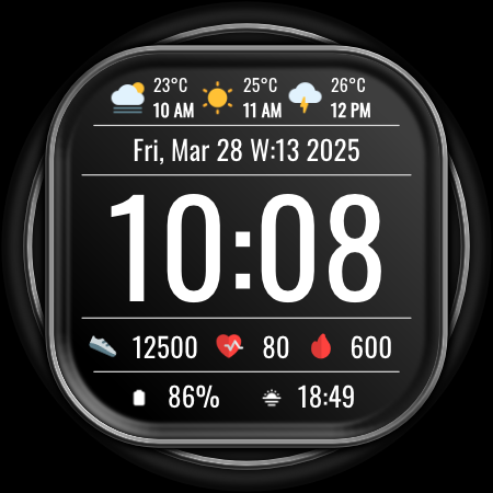DADAM102: Digital Watch Face screenshot