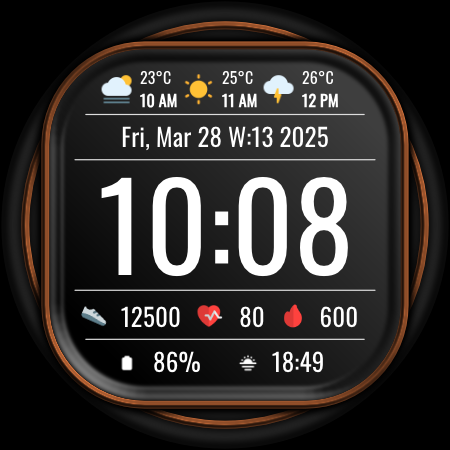 DADAM102: Digital Watch Face screenshot
