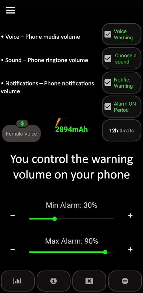 Battery Alarm PRO screenshot