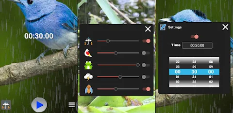 Relaxing sounds in the rain screenshot