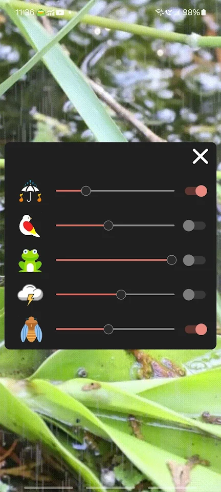 Relaxing sounds in the rain screenshot
