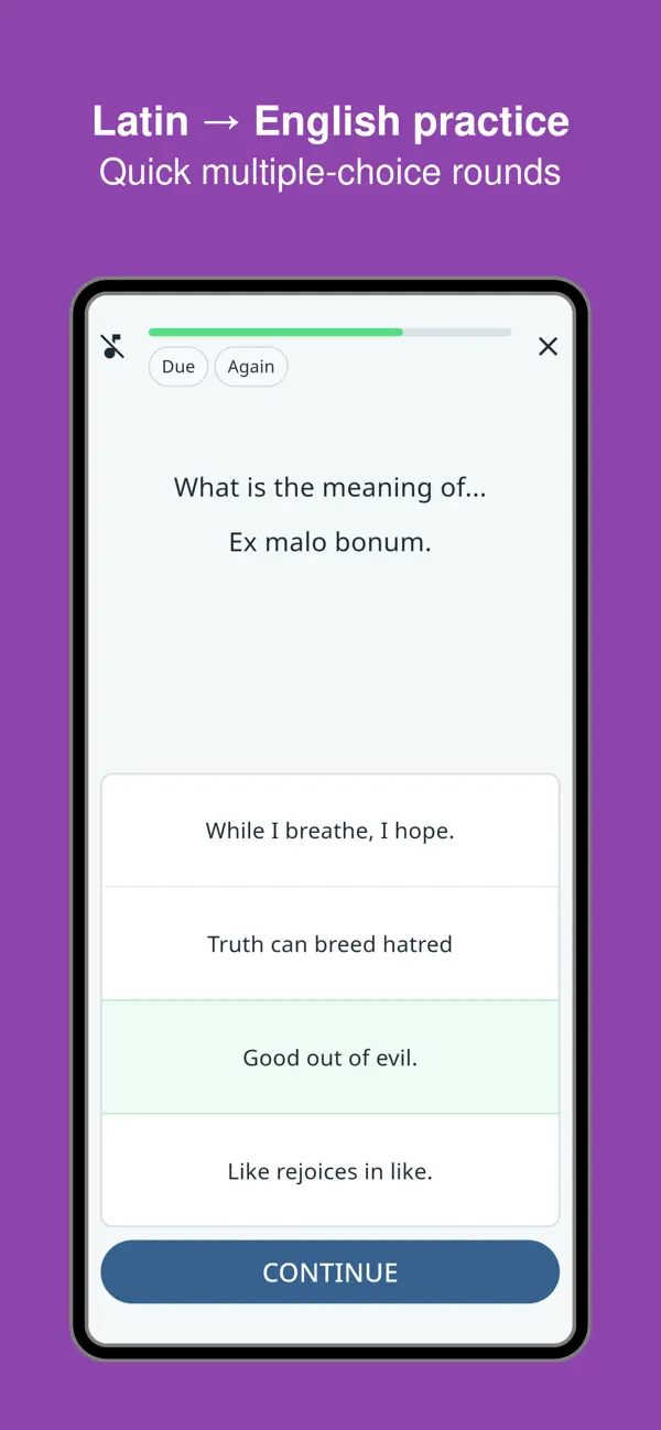 Latin Phrases Trainer screenshot
