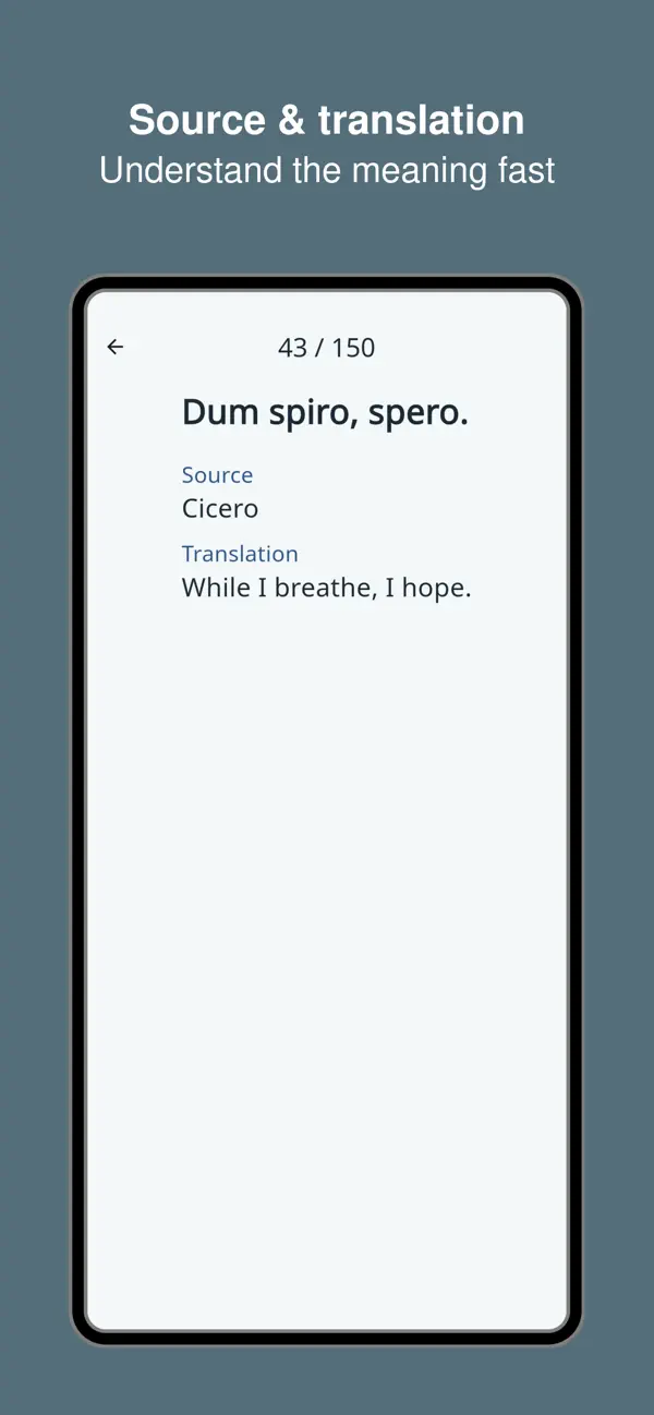 Latin Phrases Trainer screenshot