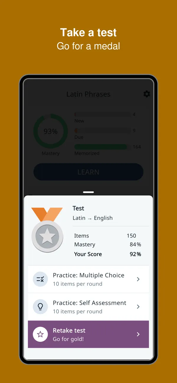 Latin Phrases Trainer screenshot