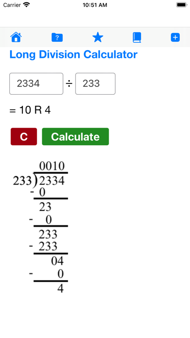 Long Division Calculator screenshot