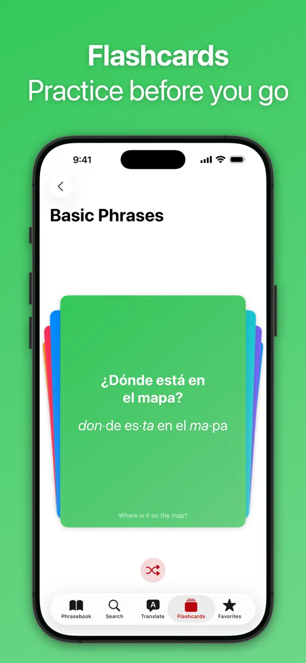 SpeakEasy Spanish Phrasebook screenshot