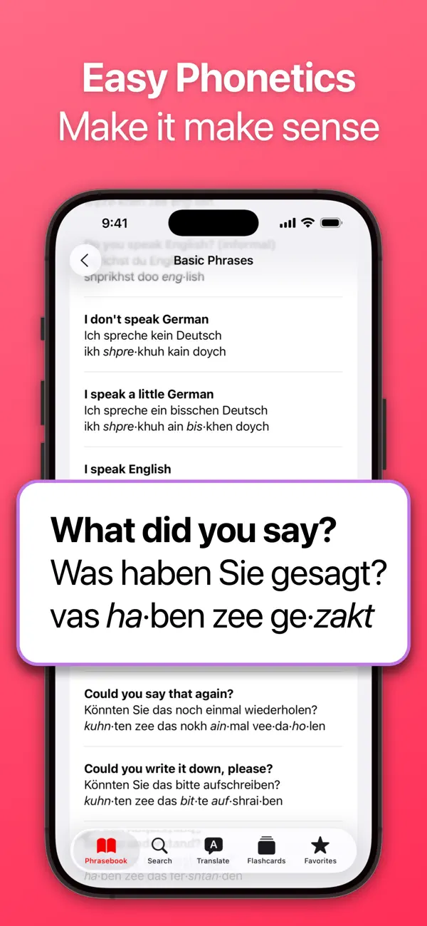 SpeakEasy German Phrasebook screenshot