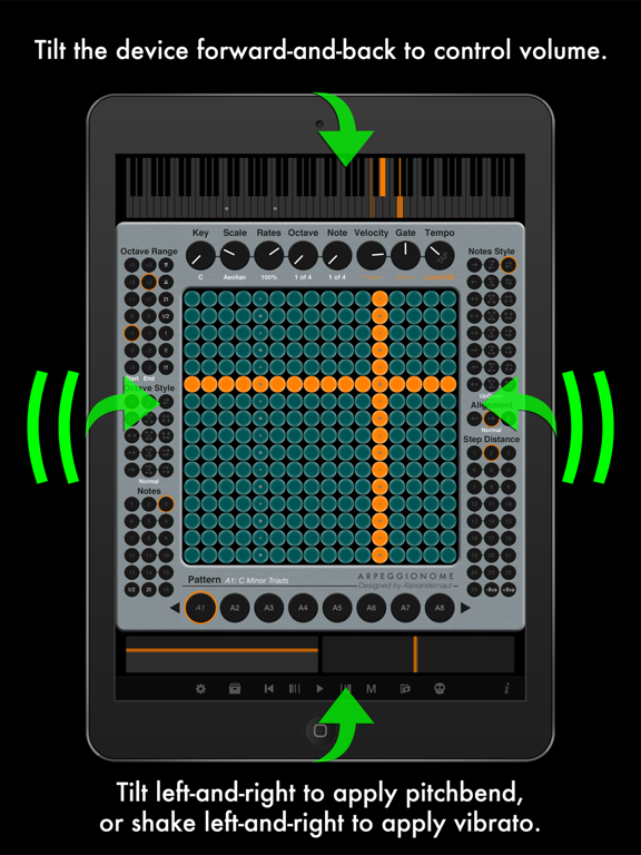 Arpeggionome Pro | matrix arpeggiator screenshot