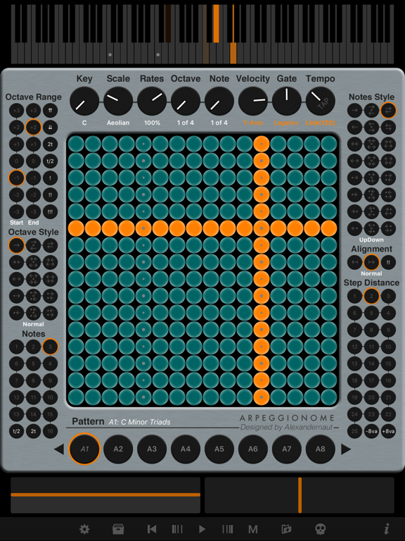 Arpeggionome Pro | matrix arpeggiator screenshot