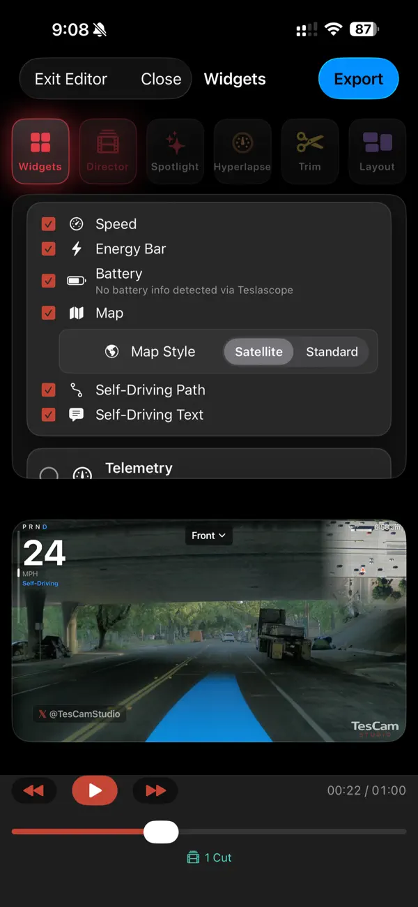 TesCam Studio for Tesla screenshot