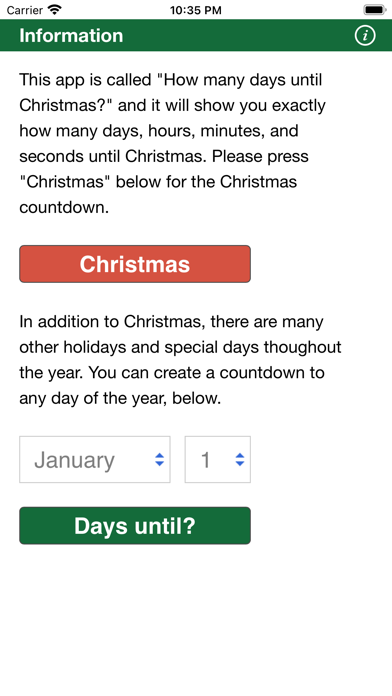 How many days until Christmas? screenshot