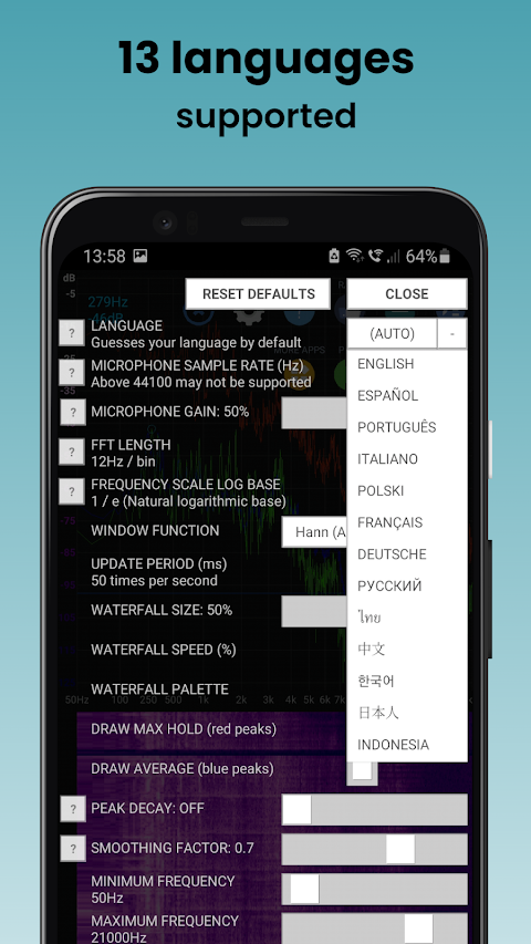 Speccy Spectrum Analyzer screenshot