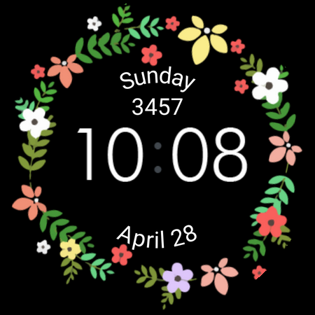 Spring Flower Watch Face screenshot