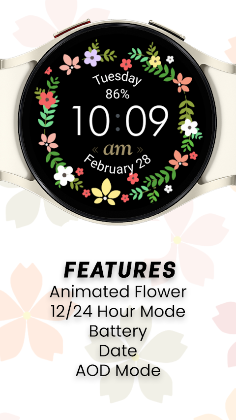 Spring Flower Watch Face screenshot