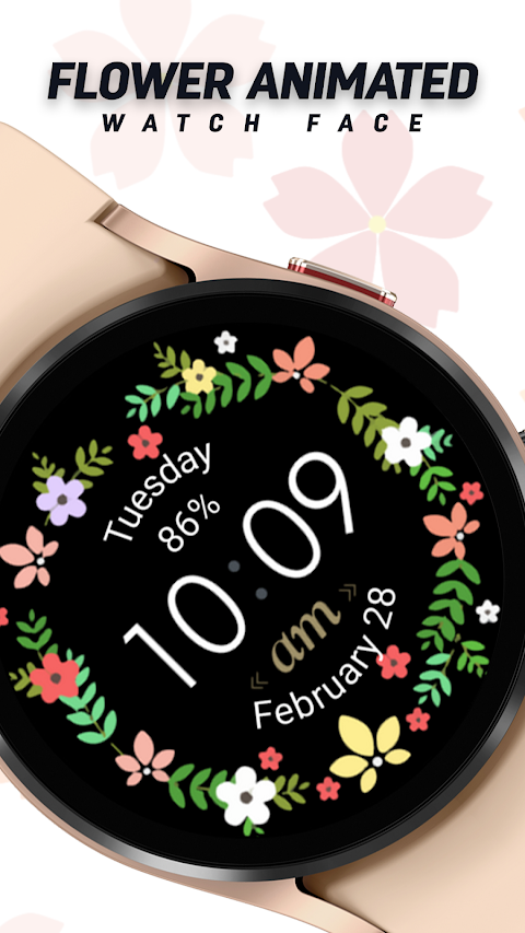 Spring Flower Watch Face screenshot