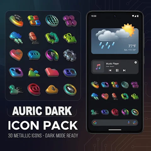 Auric Dark – 3D Icon Pack screenshot