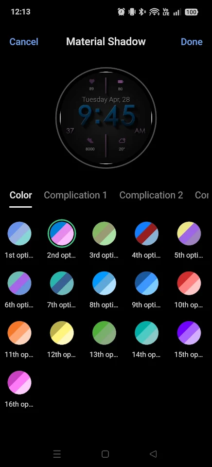 Material Shadow WatchFace 2026 screenshot