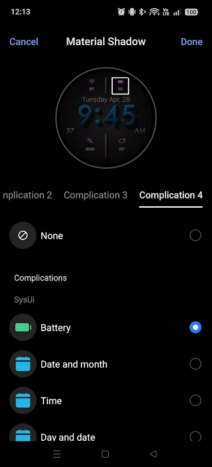 Material Shadow WatchFace 2026 screenshot
